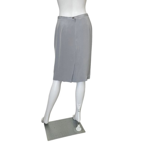 Giorgio Armani Le Collezioni Vintage Silk Blend Midi Pencil Skirt Blue - Picture 2 of 5